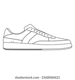  Sneaker outline drawing drawn in a sketch style vector  illustration template design