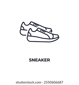 sneaker outline icon. Linear vector from clothes concept. Thin line sneaker icon isolated on white background