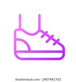 Sneaker pixel perfect gradient linear ui icon. Sport footwear. Running and jogging. Active lifestyle. Line color user interface symbol. Modern style pictogram. Vector isolated outline illustration