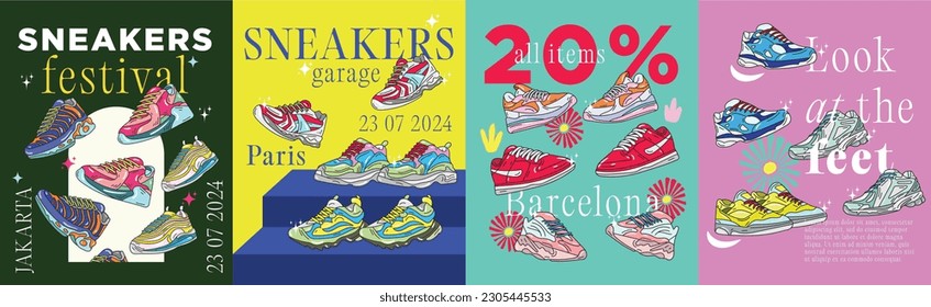 SNEAKER POSTER, SNEAKERS, POSTER FESTIVAL SHOES, DISCOUNT POSTER SNEAKER SHOE PACK