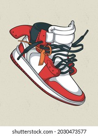 Sneaker Red Street Wear Design