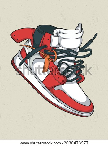 sneaker red street wear design