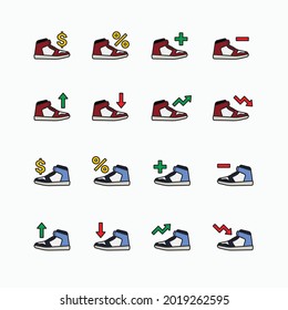 Sneaker Reseller, Collector, Hypebeast, Sneakerhead Icon Set