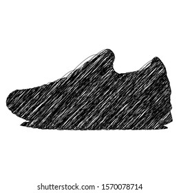 Sneaker scrible sketch line art vector design singal sneaker with white background