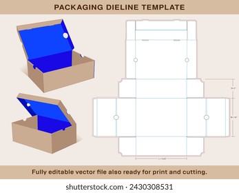 Plantilla de caja de zapatos de zapatillas de deporte Tamaño grande 13.25x10x5 pulgadas | Plantilla de línea de troquel de caja de zapatos acanalada de una pieza