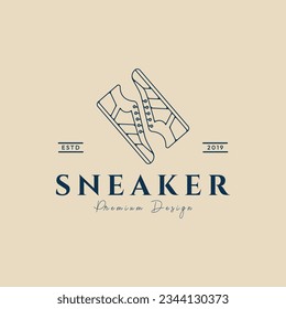 sneaker shoe casual logo line art vector illustration design