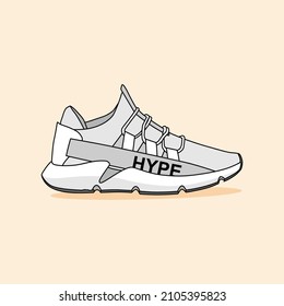 Sneaker shoe . Concept. Flat design. Vector illustration. Sneakers in flat style. Sneakers side view. Fashion sneakers.
