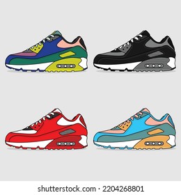 Ilustración de zapatos en estilo vector