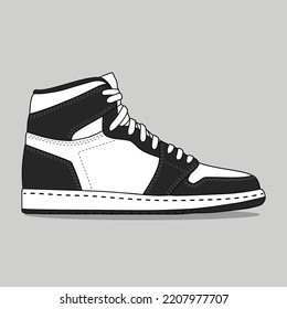 Sneaker shoe . Concept. Flat design. Vector illustration. Sneakers in flat style. Sneakers side view. Fashion sneakers.