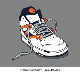 Ilustración de zapatos de zapatillas para vectores