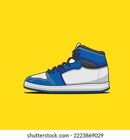 Sneaker shoe . Concept. Flat design. Vector illustration. Sneakers in flat style. Sneakers side view. Fashion sneakers.