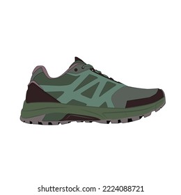Sneaker shoe . Concept. Flat design. Vector illustration. Sneakers in flat style. Sneakers side view. Fashion sneakers.