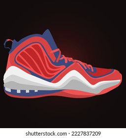 Sneaker shoe . Concept. Flat design. Vector illustration. Sneakers in flat style. Sneakers side view. Fashion sneakers.