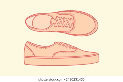 Zapato de zapatilla . Concepto. Diseño plano. Ilustración vectorial. Zapatillas de deporte en estilo plano. Zapatillas de moda.