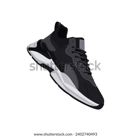 Sneaker shoe . Concept. Flat design. Vector illustration. Sneakers in flat style. Sneakers side view. Fashion sneakers.