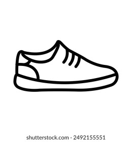 Sneaker shoe icon linear logo mark in black and white