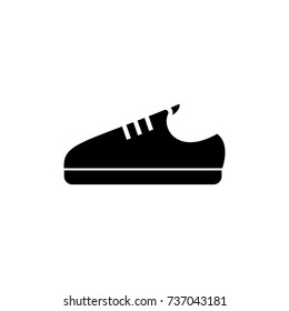 sneaker shoe icon, vector illustration, black sign on isolated background