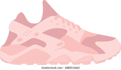 Sneaker shoe isolated vector illustration in pink color
