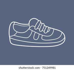 Sneaker shoe line icon