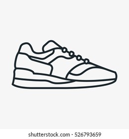 Sneaker Shoe Minimalistic Flat Line Outline Stock Vector (Royalty Free ...