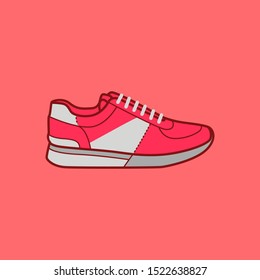 Sneaker shoe in modern flat art