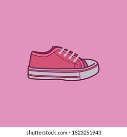 Sneaker shoe in modern flat art