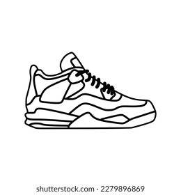 Sneaker Shoe outline stroke icon, pictogram symbol. Vector illustration in trendy style. Editable graphic resources for many purposes.