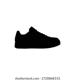Sneaker sapato silhueta vetor design plano em fundo branco.