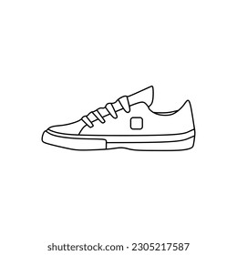 Sneaker Shoe in simple outline icon pictogram. Vector illustration in trendy style. Editable graphic resources for many purposes.