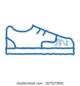 Sneaker Shoe sketch icon vector. Hand drawn blue doodle line art Sneaker Shoe isometric sign. isolated symbol illustration