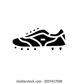 sneaker shoe soccer player glyph icon vector. sneaker shoe soccer player sign. isolated contour symbol black illustration
