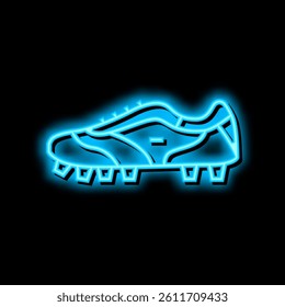 sneaker shoe soccer player neon light sign vector. sneaker shoe soccer player illustration