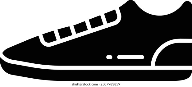 Sneaker shoe solid glyph vector illustration