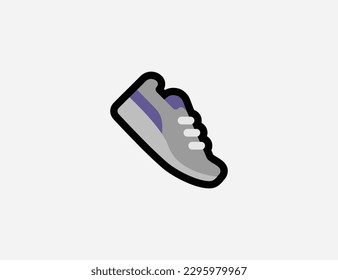 Sneaker shoe vector icon. Emoji illustration. Isolated sport shoe vector emoticon