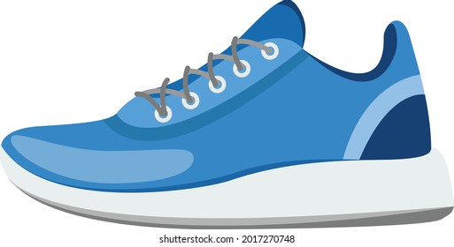 Sneaker shoe vector illustration. Sneaker in side view. Flat desing sneaker illustration.