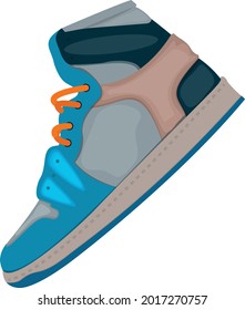 Sneaker shoe vector illustration. Sneaker in side view. Flat desing sneaker illustration.