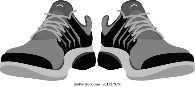 Sneaker shoe vector illustration. Sneaker in side view. Flat desing sneaker illustration.