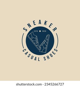 sneaker shoe vintage logo , sport, with emblem vector illustration design