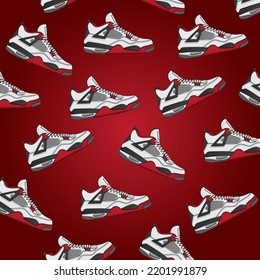 Zapatos de zapatillas de zapatillas con un fondo de patrón colorido Vector