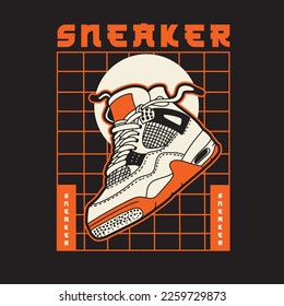  Sneaker shoes. Concept. Flat design. Vector illustration. Sneakers in flat style. Sneakers side view. Fashion sneakers.