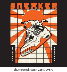  Sneakerschuhe. Konzept. Flaches Design. Vektorgrafik. Turnschuhe im flachen Stil. Turnschuhe Seitenansicht. Mode-Turnschuhe.