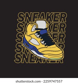 Sneaker shoes. Concept. Flat design. Vector illustration. Sneakers in flat style. Sneakers side view. Fashion sneakers.