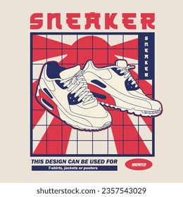 Sneaker shoes . Concept. Flat design. Vector illustration. Sneakers in flat style. Sneakers side view. Fashion sneakers.	