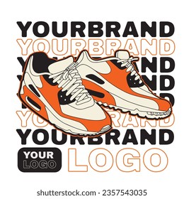 Sneaker shoes . Concept. Flat design. Vector illustration. Sneakers in flat style. Sneakers side view. Fashion sneakers.	