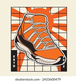 Sneaker shoes . Concept. Flat design. Vector illustration. Sneakers in flat style. Sneakers side view. Fashion sneakers.	
