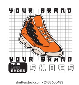 Sneaker-Schuhe . Konzept. Flaches Design. Vektorgrafik. Sneaker im flachen Stil. Sneakers Seitenansicht. Mode-Sneakers.	
