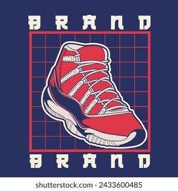 Sneaker shoes . Concept. Flat design. Vector illustration. Sneakers in flat style. Sneakers side view. Fashion sneakers.	
