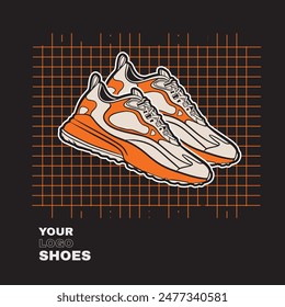 Sneaker shoes . Concept. Flat design. Vector illustration. Sneakers in flat style. Sneakers side view. Fashion sneakers.	