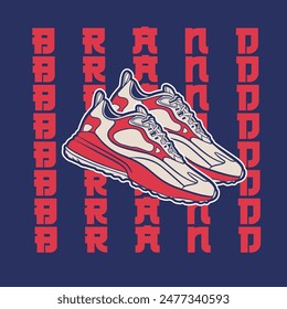 Sneaker shoes . Concept. Flat design. Vector illustration. Sneakers in flat style. Sneakers side view. Fashion sneakers.	