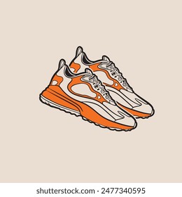 Sneaker shoes . Concept. Flat design. Vector illustration. Sneakers in flat style. Sneakers side view. Fashion sneakers.	